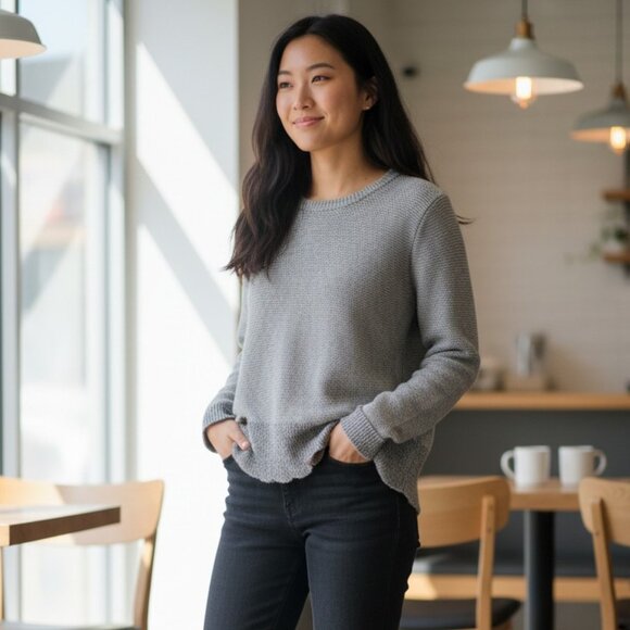 Calvin Klein Sweaters - Calvin Klein Gray Knit Crew Neck Sweater Size L